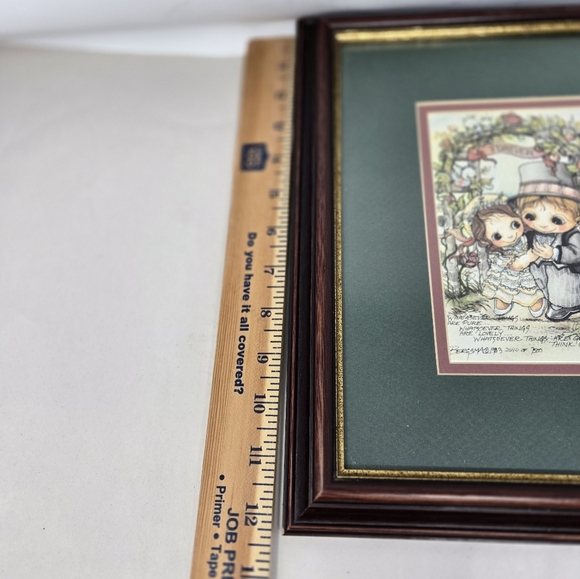 Vtg Jody Bergman Framed Forever Print Whatssoever Things Are Pure Bride & Groom - Picture 7 of 10